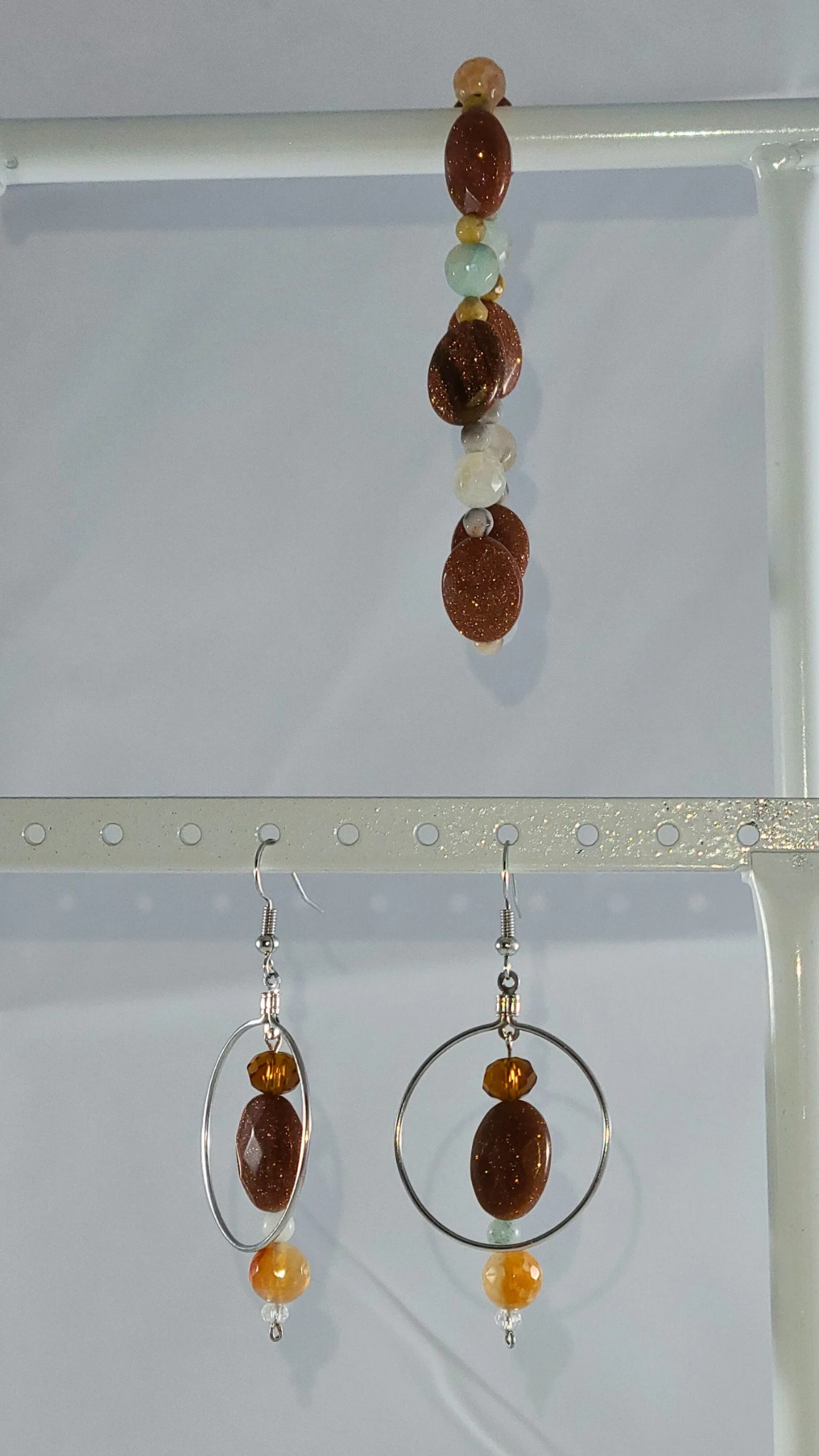 Sandstone & Amazonite Earrings and Bracelet Set