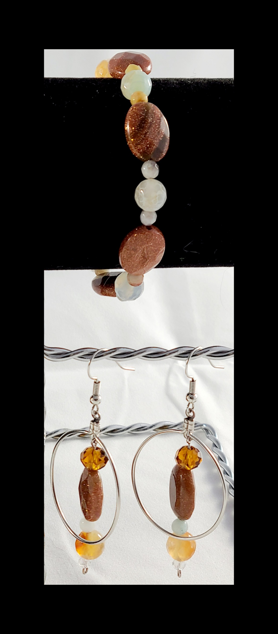 Sandstone & Amazonite Earrings and Bracelet Set